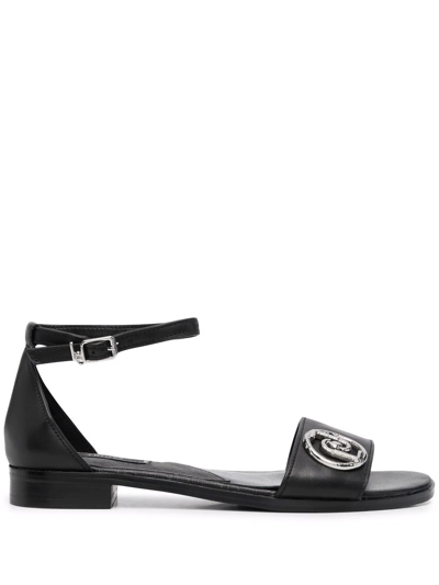 Liu •jo Erin Logo-plaque Sandals In Schwarz