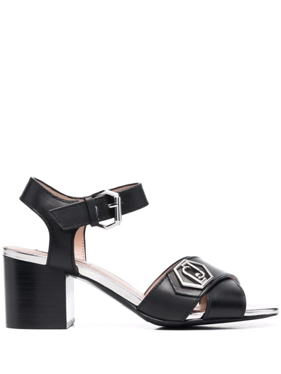 Liu •jo Agata Logo-plaque Sandals In Schwarz