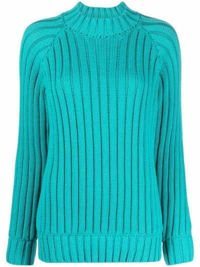 Sunnei Ribbed Knit Jumper In Blau