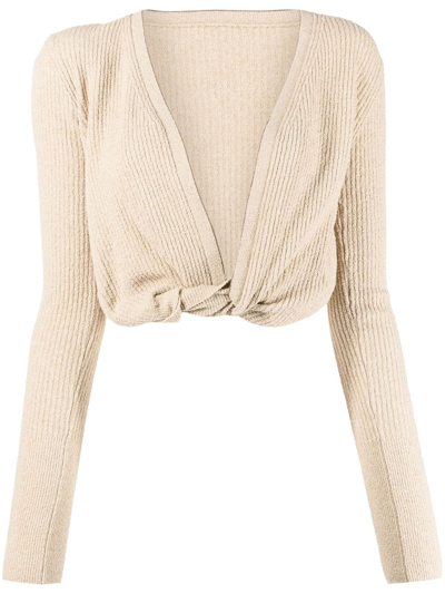 Jacquemus Front-tied Cardigan In Nude