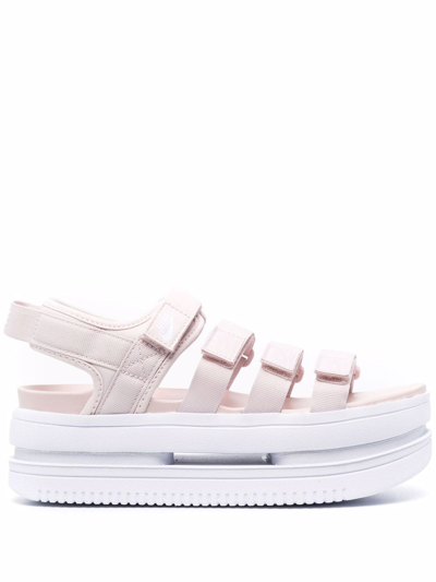 Nike Icon Classic Platform Sandals In Barely Rose-pink In Barely Rose/white/pink Oxford