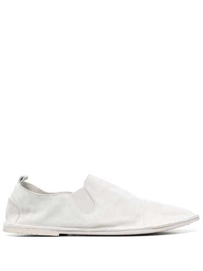 Marsèll Pebbled-effect Leather Loafers In Smoke Grey