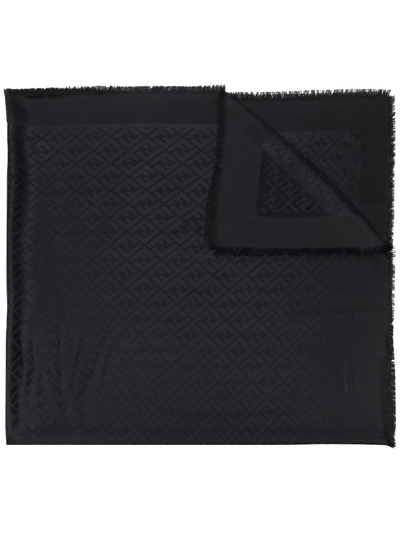 Fendi Ff Monogram-print Scarf In Schwarz