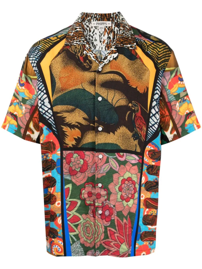 Phipps Floral-print Short-sleeved Bowling Shirt In Brown