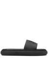 Moncler Logo-embossed Slide Sandals In Schwarz