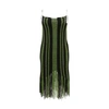 Jw Anderson Knitted Midi Dress In Green And Black Polyamide In Green Black