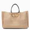 VALENTINO GARAVANI STRAW VLOGO MEDIUM TOTE BAG