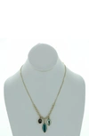 Olivia Welles Triple Charm Pendant Necklace In Blue