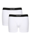 Tom Ford Mens Grey Logo-waistband Stretch-cotton Boxers Pack Of Two In White