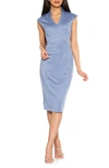 Alexia Admor Cap Sleeve Midi Dress In Denim Blue