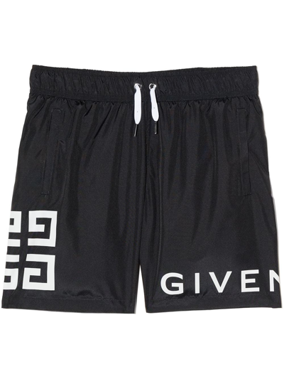 Givenchy Boys Teen Black Logo Swim Shorts