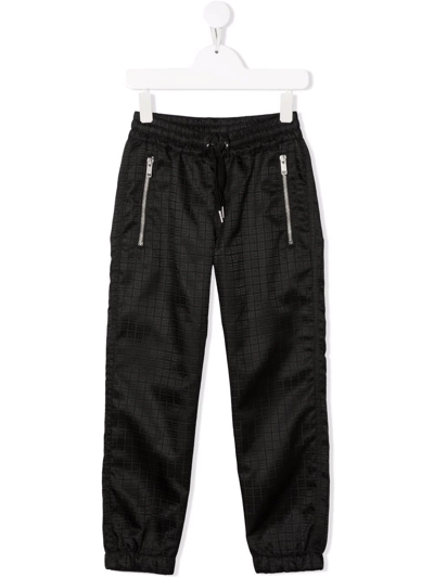 Givenchy Kids' Monogram-print Track Trousers In Black