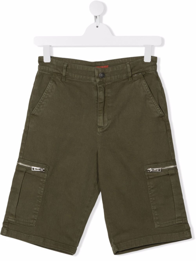 Zadig & Voltaire Kids' Cargo-pocket Denim Shorts In Green