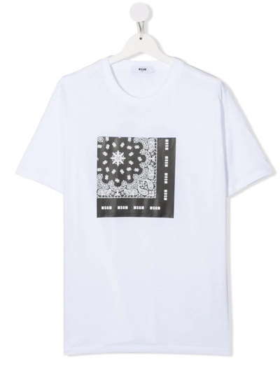 Msgm Teen Graphic-print T-shirt In White