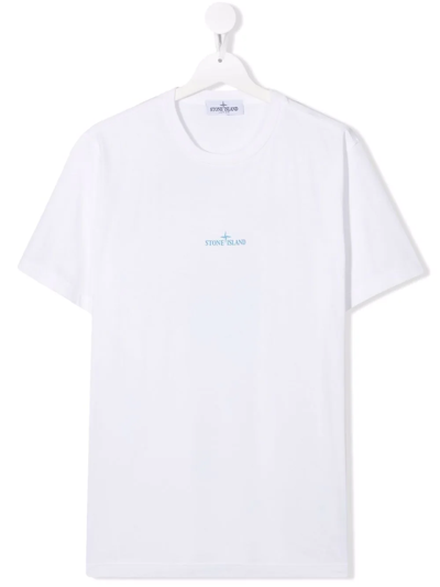 Stone Island Junior Teen Logo-print T-shirt In White