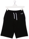 Balmain Teen Logo-print Drawstring Shorts In Black