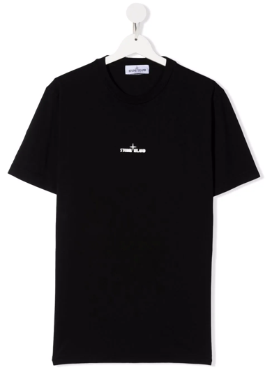 Stone Island Junior Teen Logo-print Short-sleeved T-shirt In Black