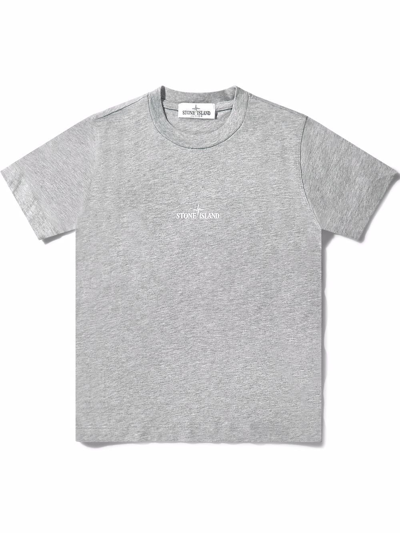 Stone Island Junior Teen Logo-print Cotton T-shirt In Grey