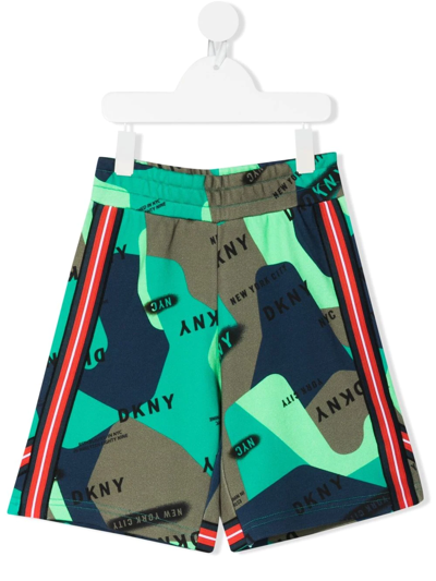 Dkny Teen Camouflage-print Bermuda Shorts In Militare