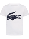 Lacoste Kids T-shirt For Boys In White