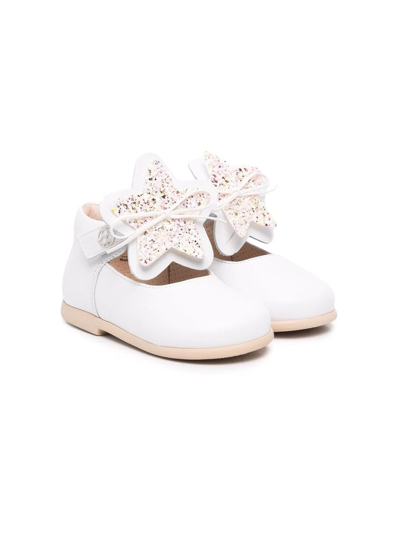 Florens Kids' Star-detail Glitter Shoes In White