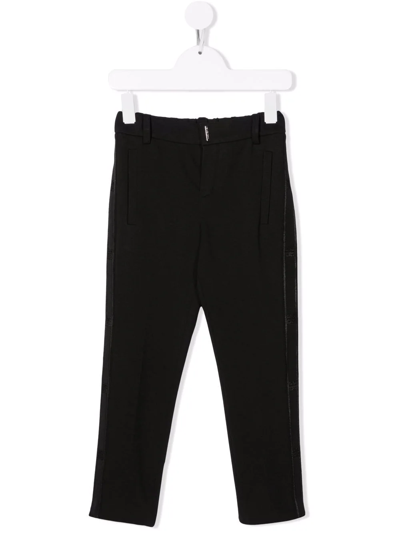 Givenchy Kids' Boy Straight Trousers With Logo Band In Nero