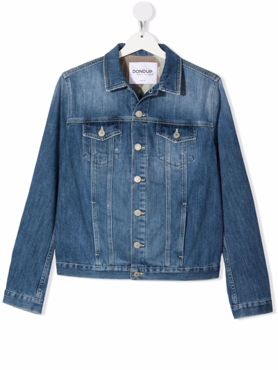 Dondup Teen Buttoned-up Denim Jacket In Blue