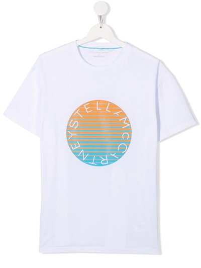 Stella Mccartney Kids' Logo-print Short-sleeved T-shirt In White