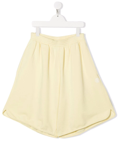 Mm6 Maison Margiela Kids' 阔腿运动短裤 In Yellow