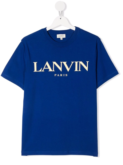 Lanvin Enfant Teen Logo-print T-shirt In Blue