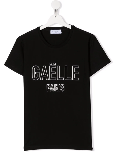 Gaelle Paris Kids' Logo-print Cotton T-shirt In Black