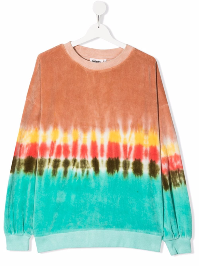Molo Teen Tie Dye-print Crew Neck Sweatshirt In Neutrals