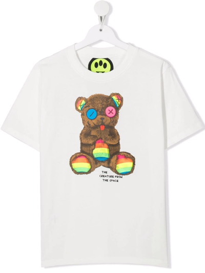 Barrow Teen Teddy Bear-print T-shirt In White