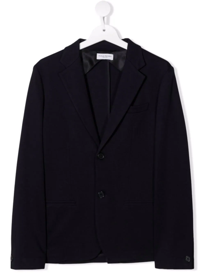 Paolo Pecora Kids' Fitted Single-breasted Blazer In Blue