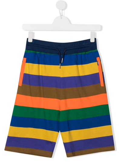 Molo Teen Striped Organic-cotton Shorts In Blue