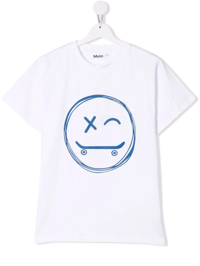 Molo Teen Smiley Face-print T-shirt In White