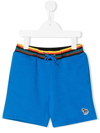 Paul Smith Junior Teen Zebra-patch Track Shorts In Blue