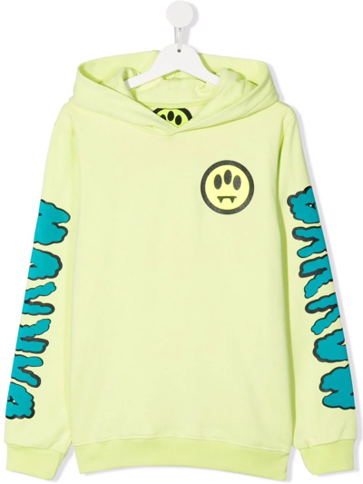 Barrow Green Sweatshirt For Kids With Smile In Lime