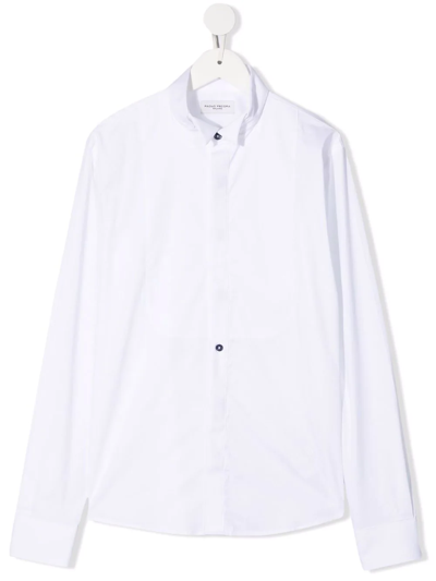 Paolo Pecora Teen Long-sleeve Poplin Shirt In White