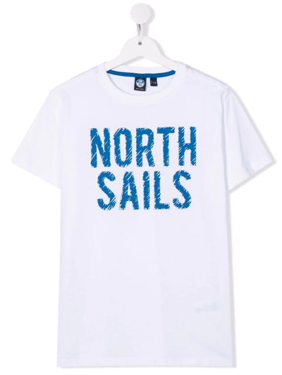 North Sails Kids' Logo-print T-shirt In White