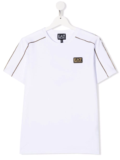 Emporio Armani Teen Logo-patch T-shirt In White