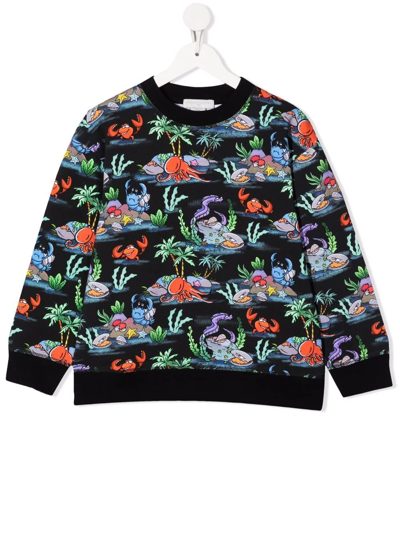 Stella Mccartney Kids' Printed Sustainable-cotton Sweatshirt In Black