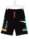 Diadora Junior Patterned Drawstring Track Shorts In Black