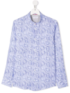 Brunello Cucinelli Paisley-print Button-up Shirt In Blue