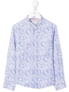 Brunello Cucinelli Paisley-print Button-up Shirt In Blue