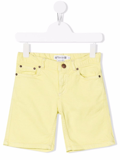 Bonpoint Teen Elasticated Waistband Denim Shorts In Yellow