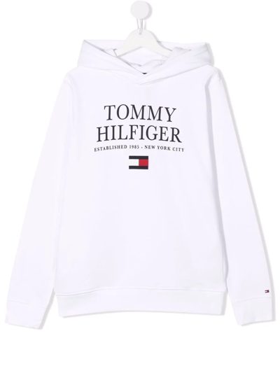 TOMMY HILFIGER JUNIOR TEEN LOGO-PRINT COTTON HOODIE