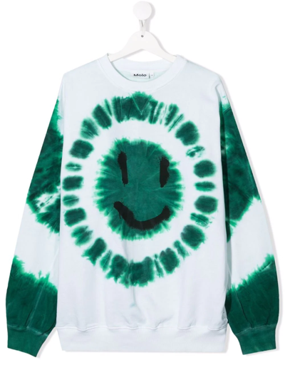 Molo Teen Tie-dye Organic Cotton Sweatshirt In White