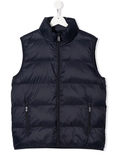 Dsquared2 Teen Logo-print Padded Gilet In Blue