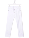 Dsquared2 Teen Slim-cut Denim Jeans In White